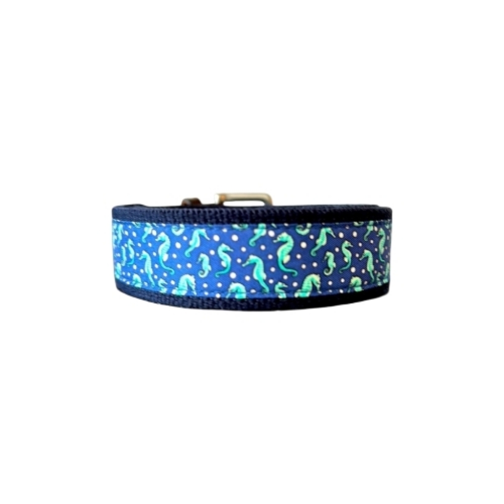 Vineyard Vines Seahorse Embroidered Canvas Club Belt - Sz 44